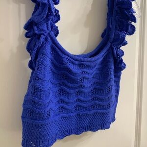 Blue H&M Knitted Crop Top